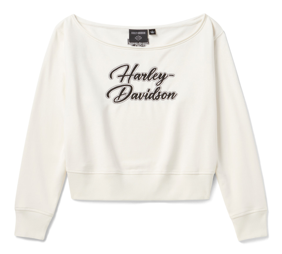 HARLEY DAVIDSON SWEATSHIRT-KNIT,OFF WHITE