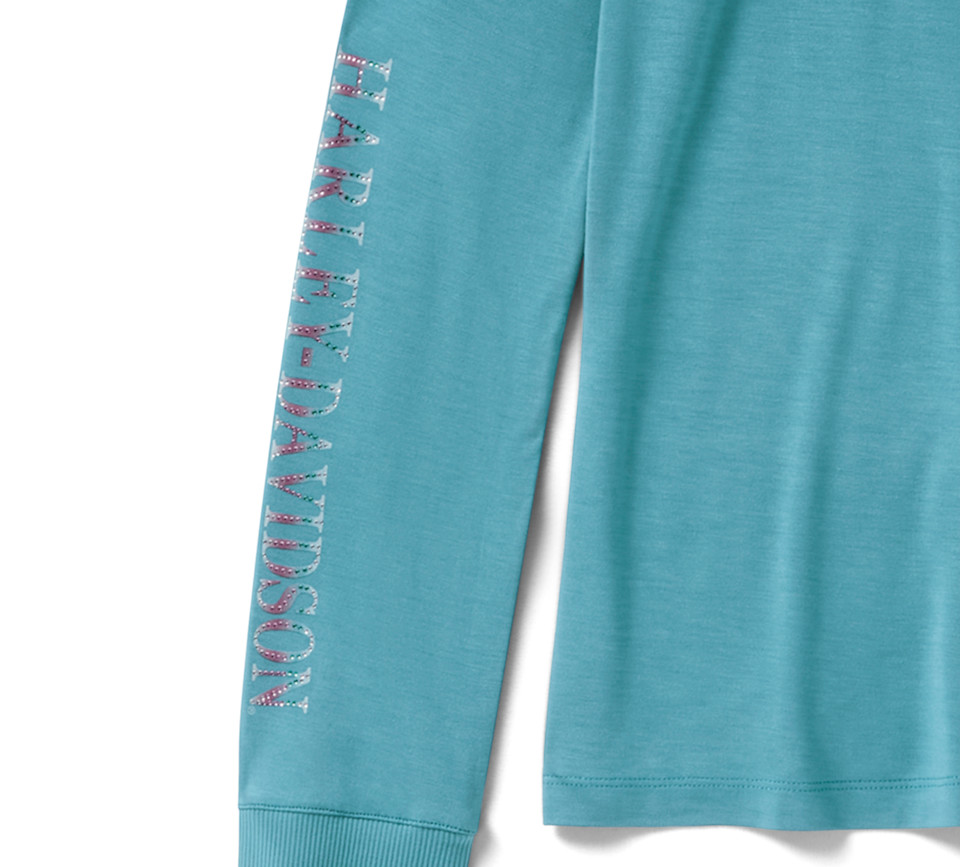 HARLEY DAVIDSON TEE-KNIT,TEAL BLUE