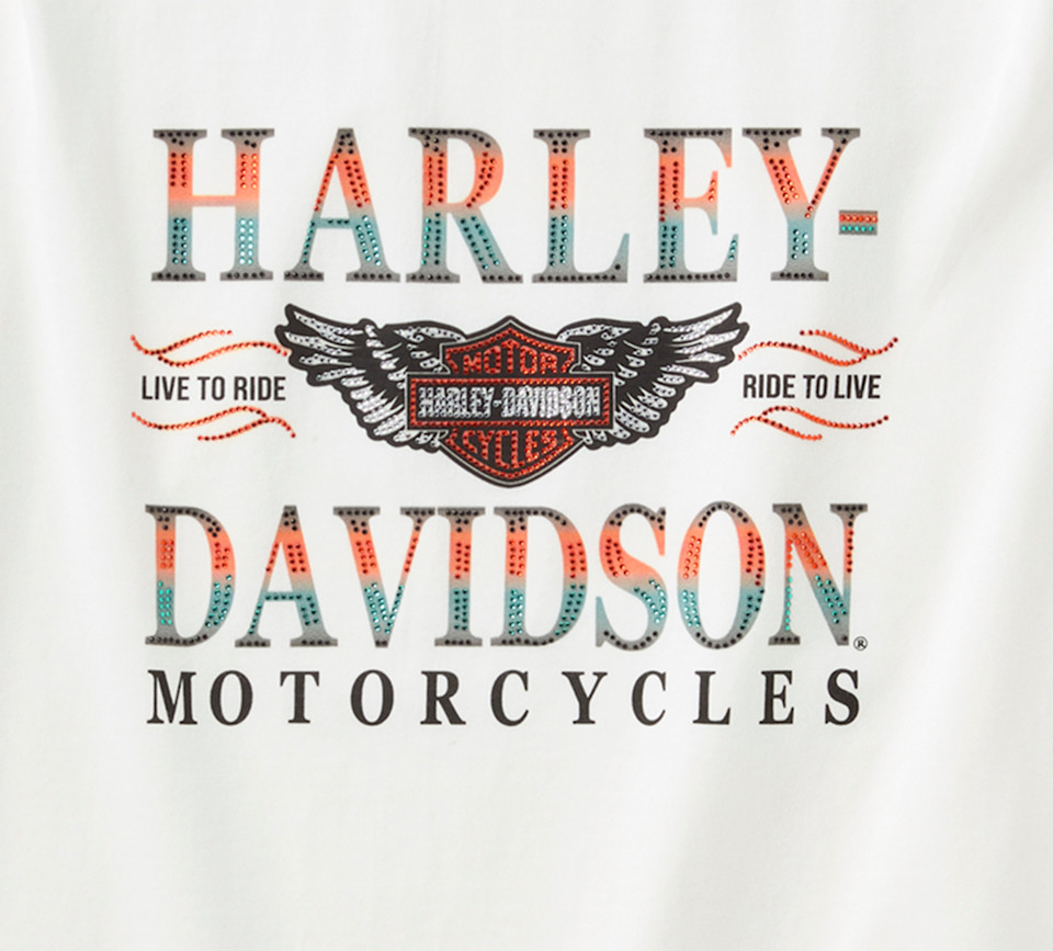 HARLEY DAVIDSON TEE-KNIT,OFF WHITE