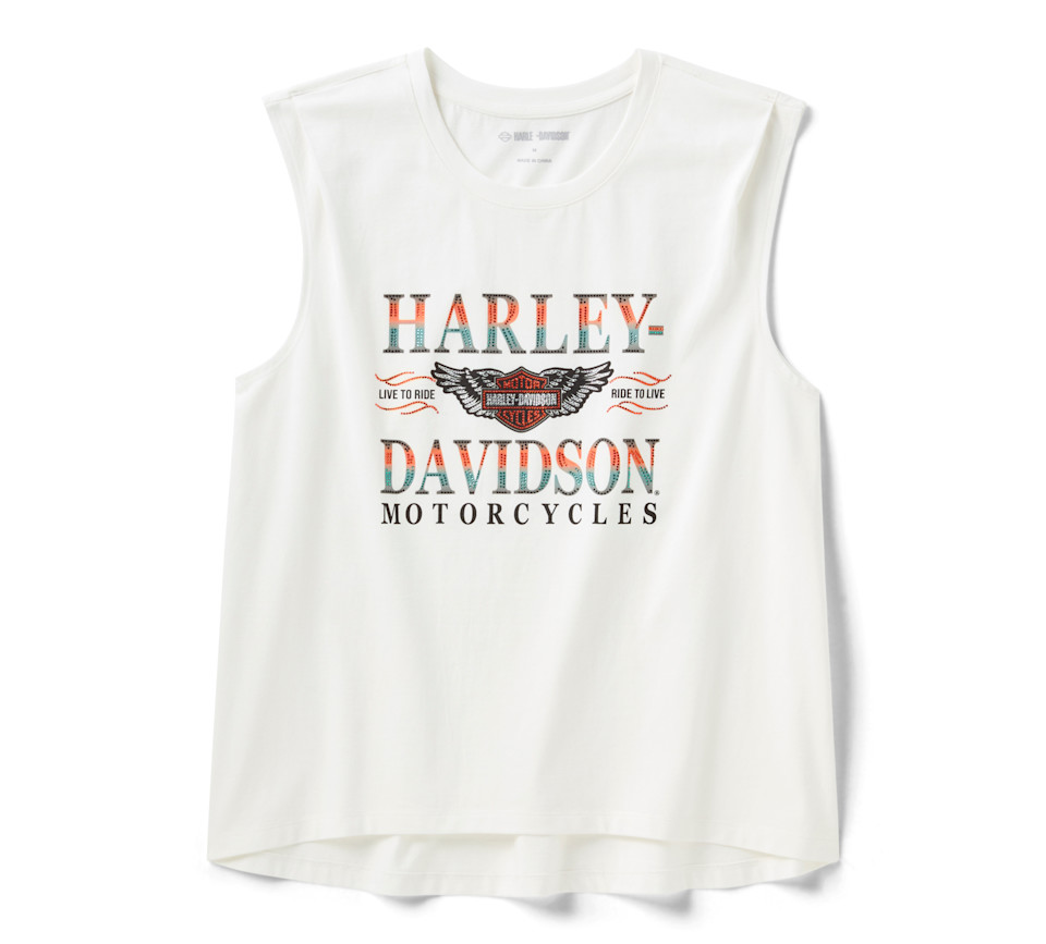 HARLEY DAVIDSON TEE-KNIT,OFF WHITE