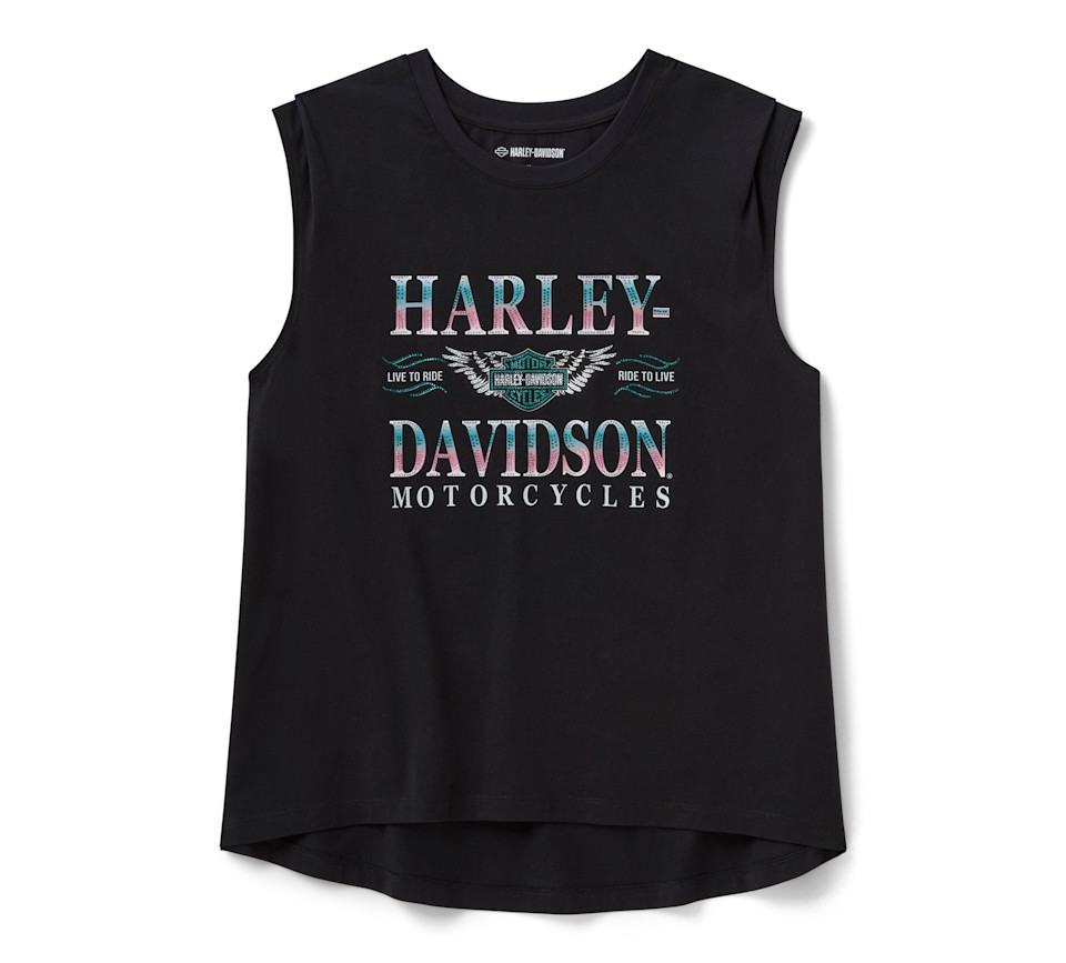 HARLEY DAVIDSON TEE-KNIT,BLACK