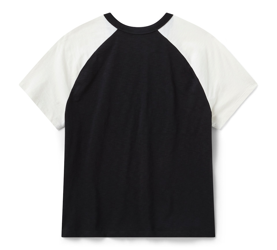 HARLEY DAVIDSON TEE-KNIT,BLACK/OFF WHITE