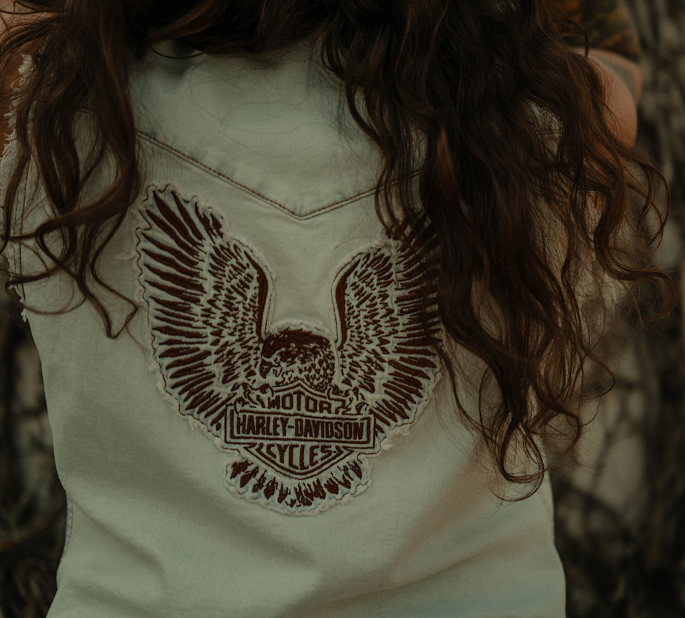 HARLEY DAVIDSON TOP-DENIM,BLUE