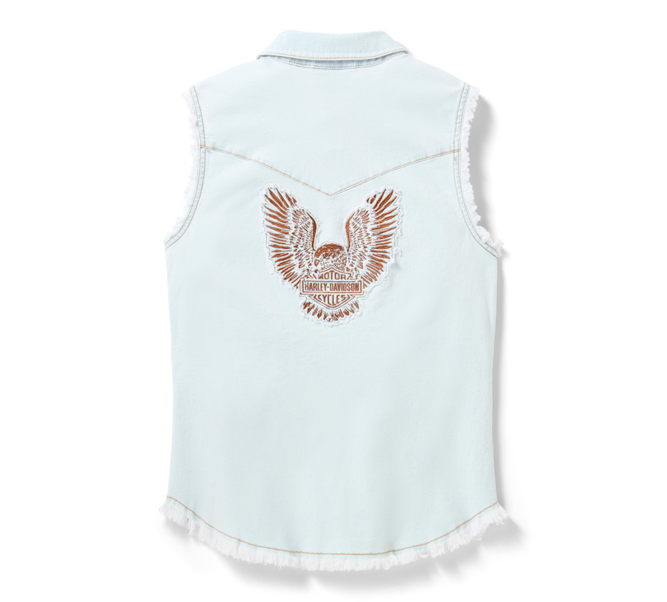 HARLEY DAVIDSON TOP-DENIM,BLUE