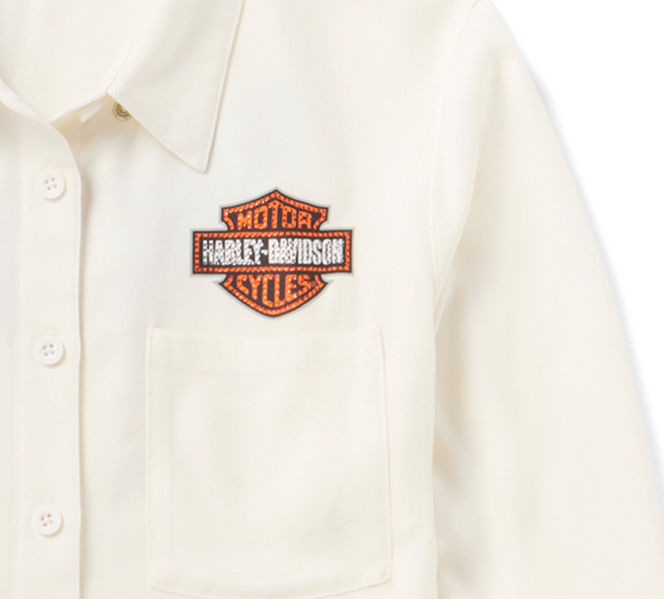 HARLEY DAVIDSON SHIRT-WOVEN,OFF WHITE