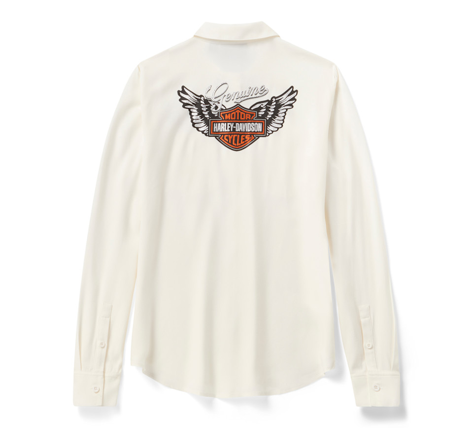 HARLEY DAVIDSON SHIRT-WOVEN,OFF WHITE