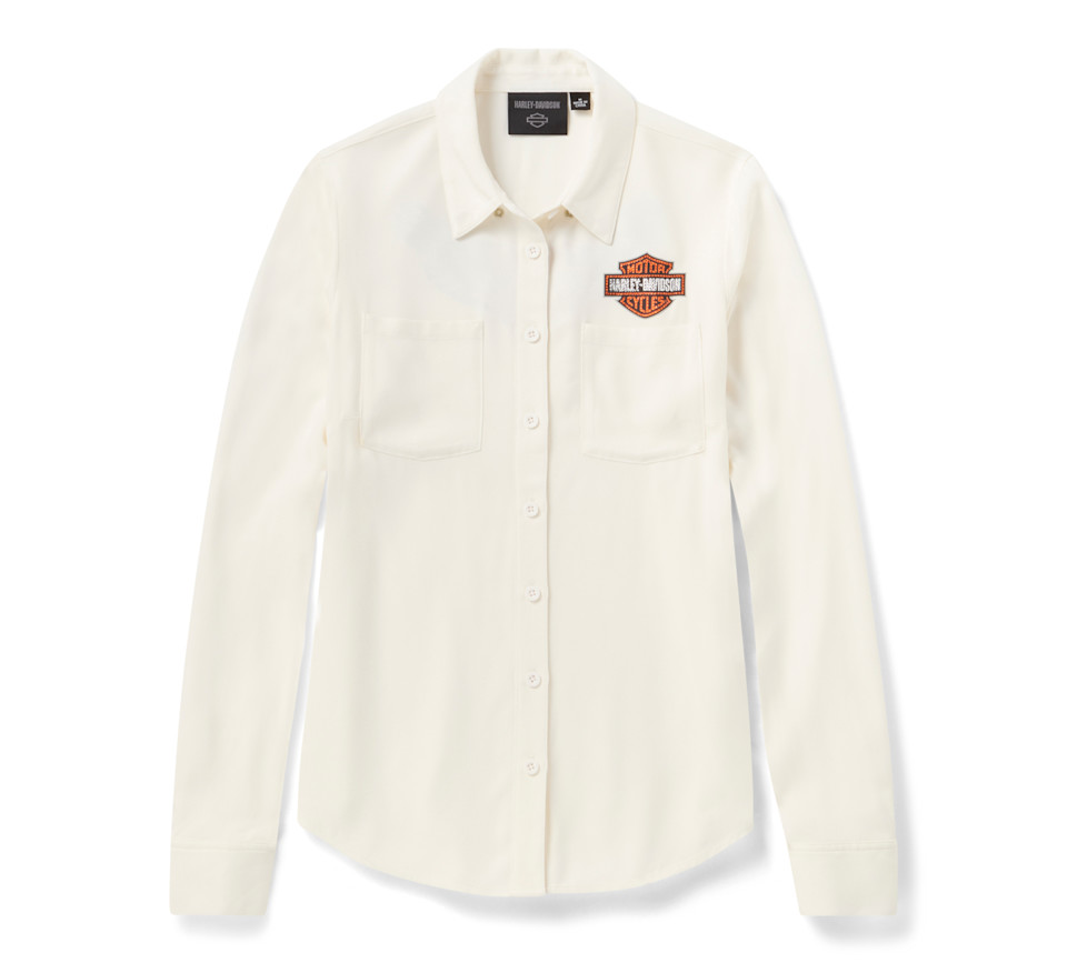 HARLEY DAVIDSON SHIRT-WOVEN,OFF WHITE