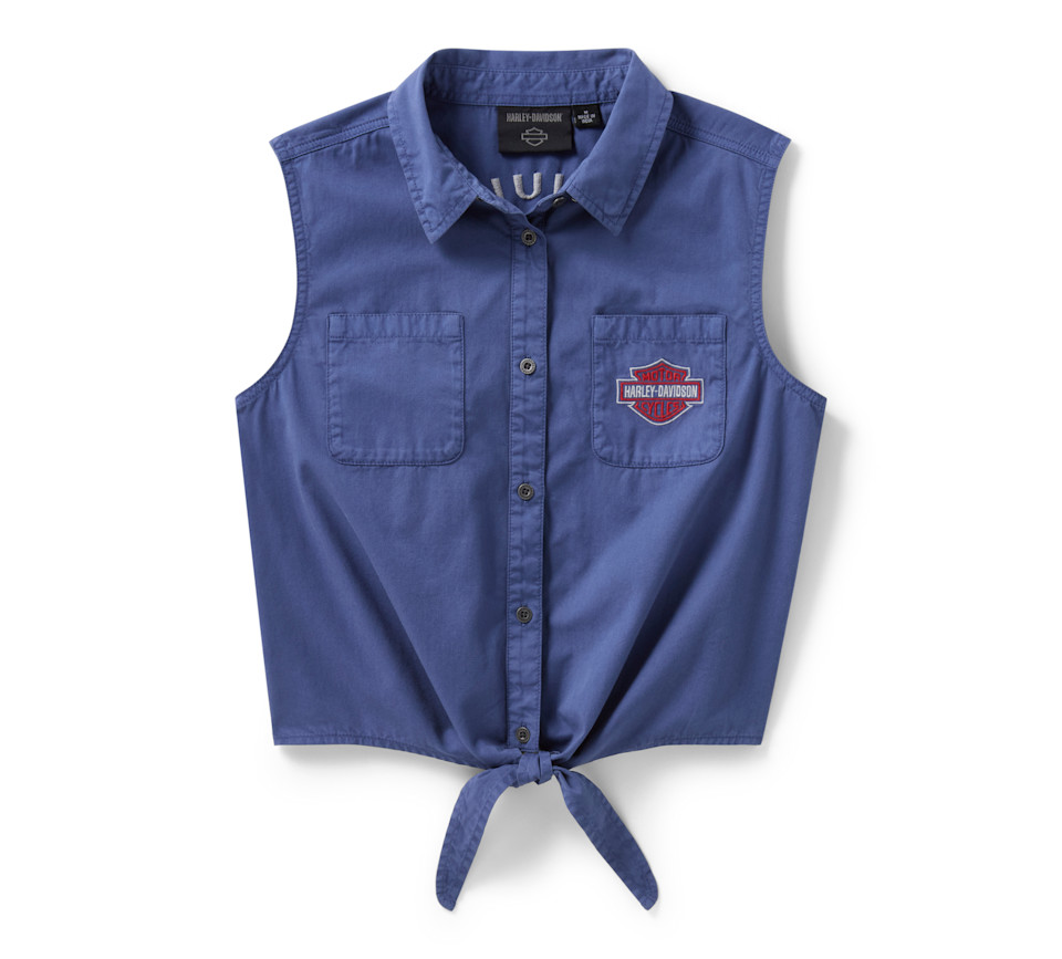HARLEY DAVIDSON TOP-WOVEN,DARK BLUE