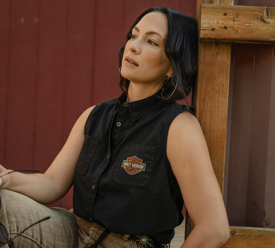 HARLEY DAVIDSON TOP-WOVEN,BLACK