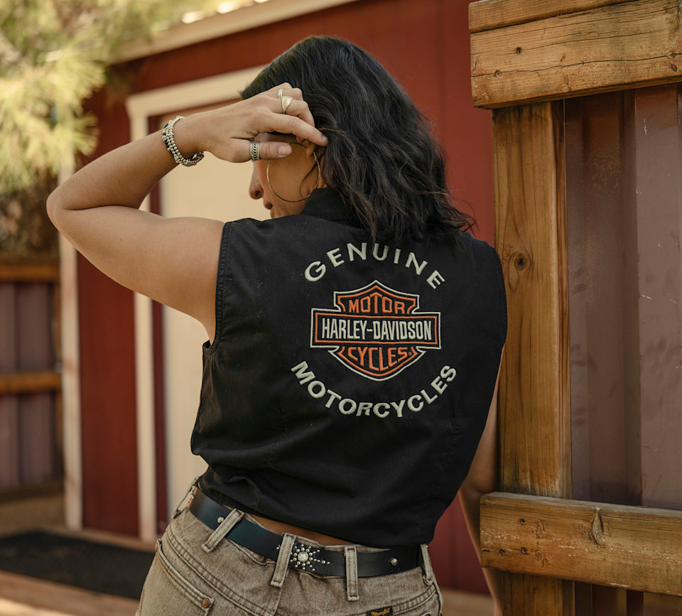 HARLEY DAVIDSON TOP-WOVEN,BLACK