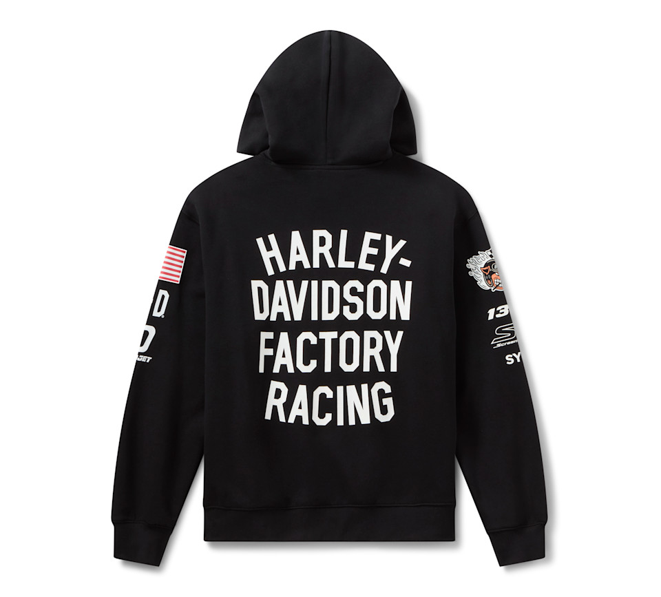 HARLEY DAVIDSON HOODIE-KNIT,FACTORY RACING,BLACK