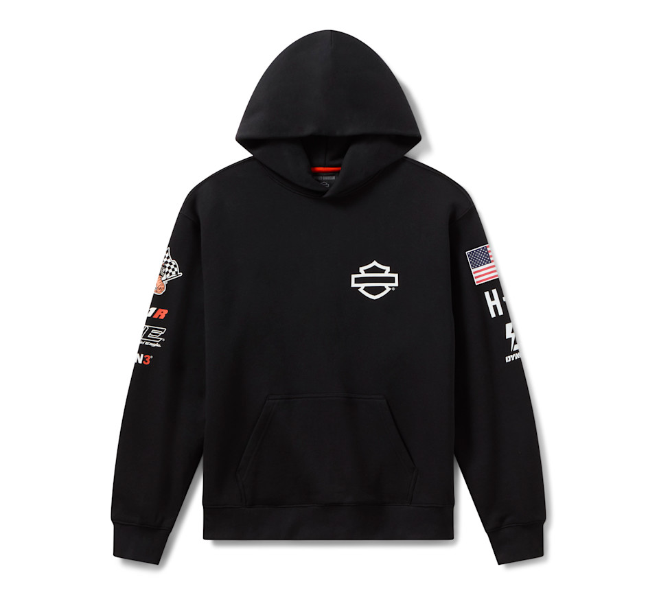 HARLEY DAVIDSON HOODIE-KNIT,FACTORY RACING,BLACK