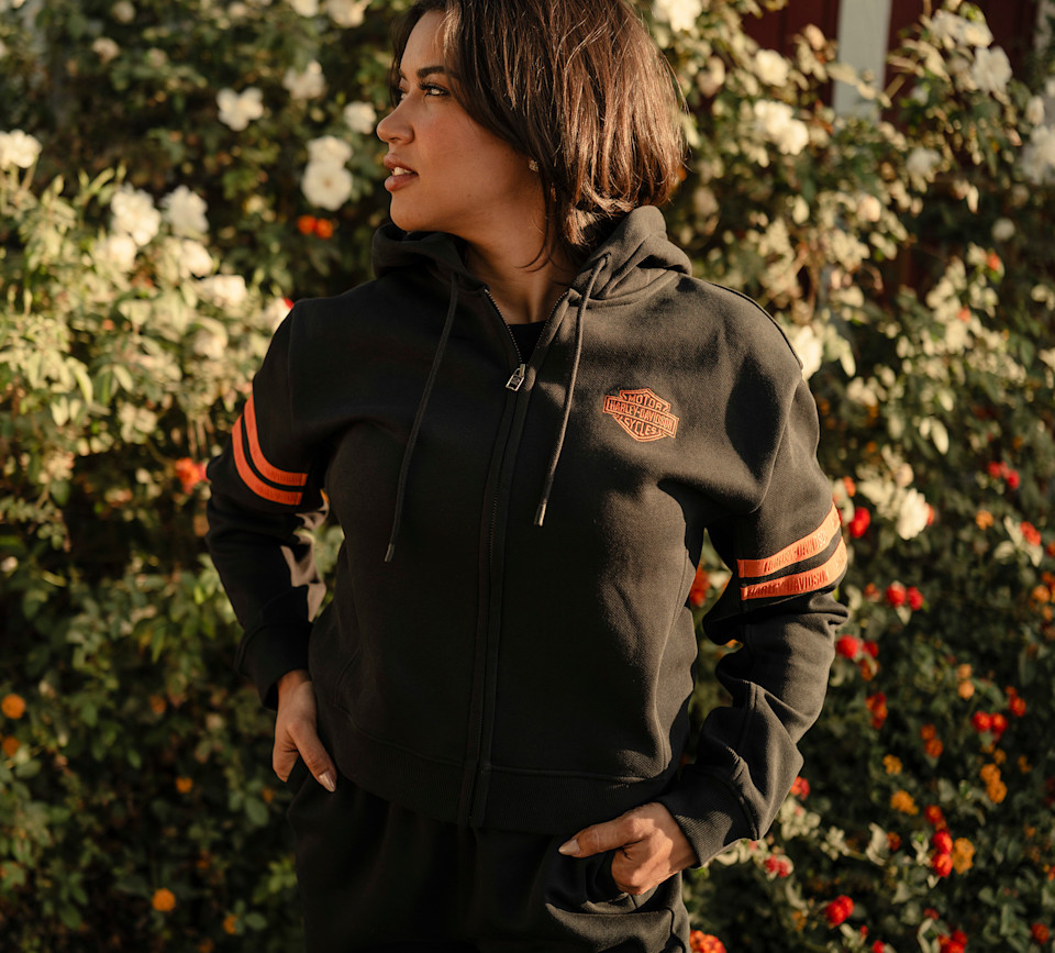 HARLEY DAVIDSON HOODIE-KNIT,BLACK