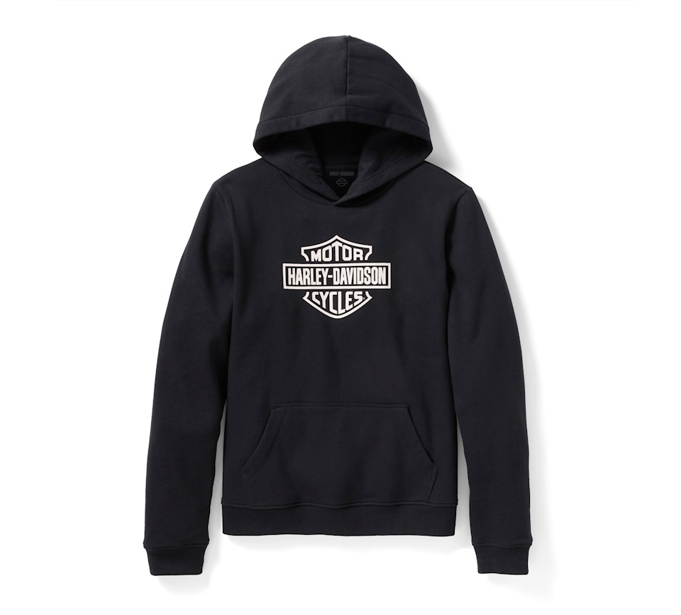 HARLEY DAVIDSON HOODIE-KNIT,BLACK
