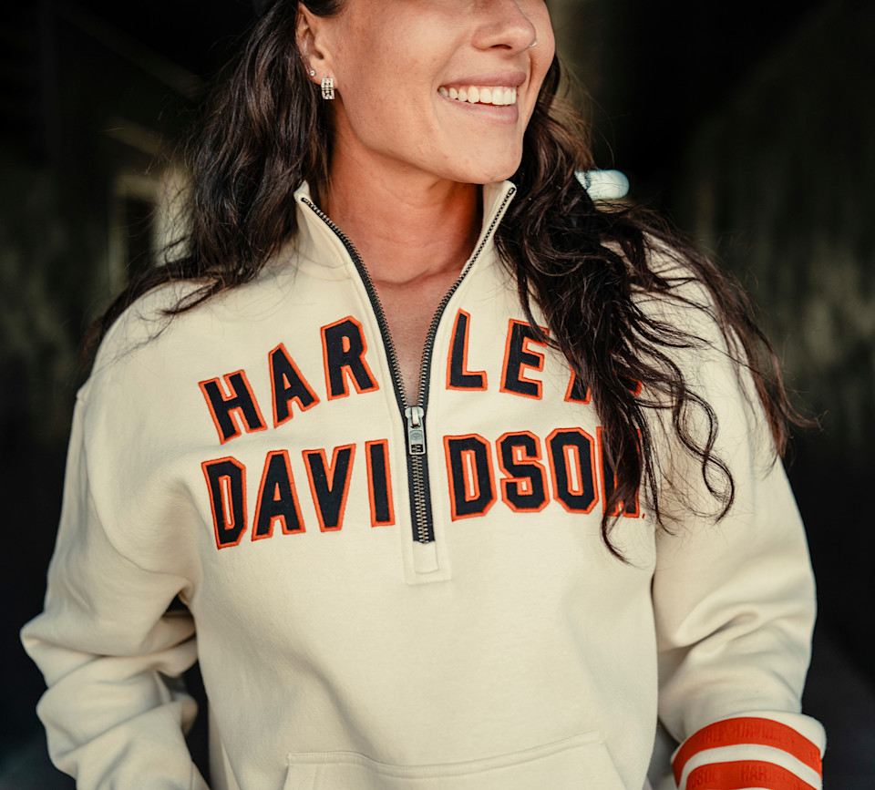 HARLEY DAVIDSON PULLOVER-KNIT,OFF WHITE