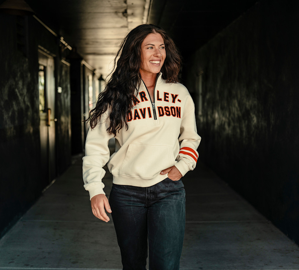 HARLEY DAVIDSON PULLOVER-KNIT,OFF WHITE