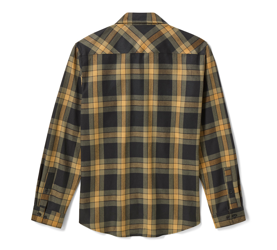 HARLEY DAVIDSON SHIRT-WOVEN,BROWN/BLACK PLAID