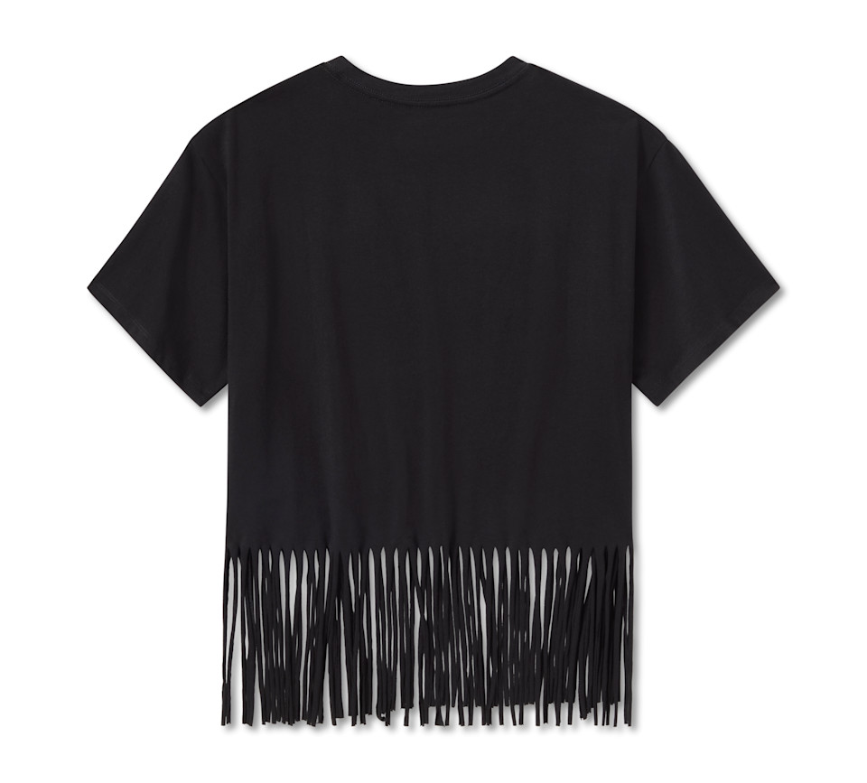 HARLEY DAVIDSON TEE-KNIT,BLING,CHROME,BOXY,BLACK