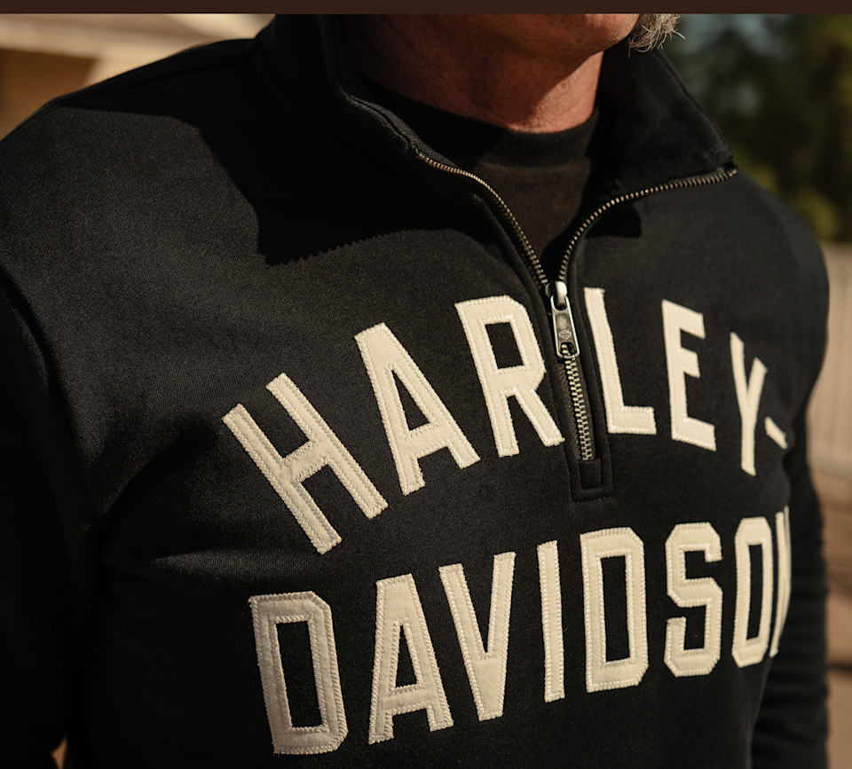 HARLEY DAVIDSON PULLOVER-KNIT,BLACK