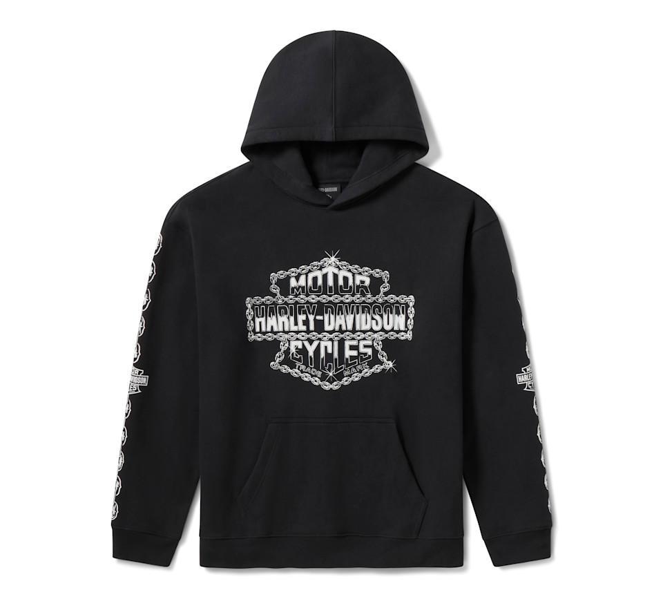 HARLEY DAVIDSON HOODIE-KNIT,BLACK