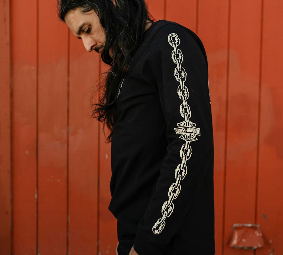 HARLEY DAVIDSON TEE-KNIT,BLACK