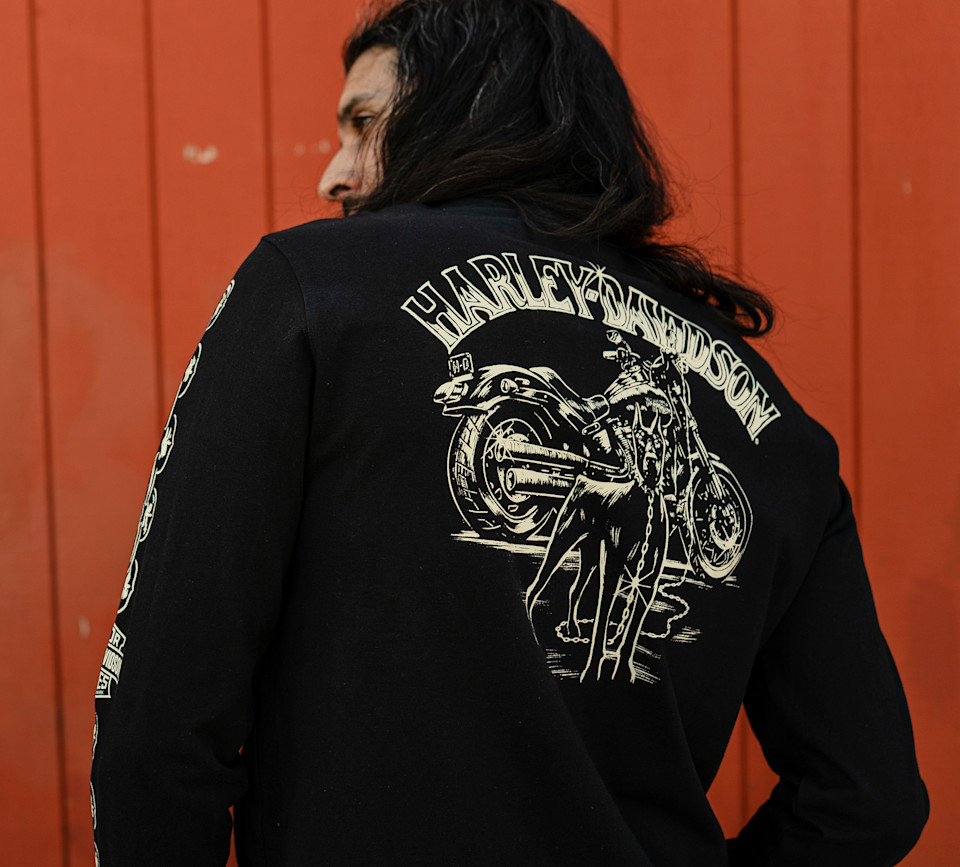 HARLEY DAVIDSON TEE-KNIT,BLACK
