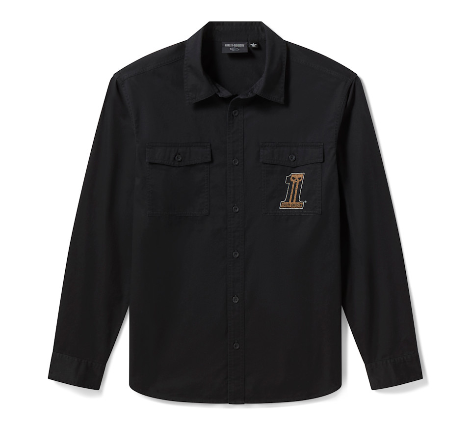 HARLEY DAVIDSON SHIRT-WOVEN,BLACK