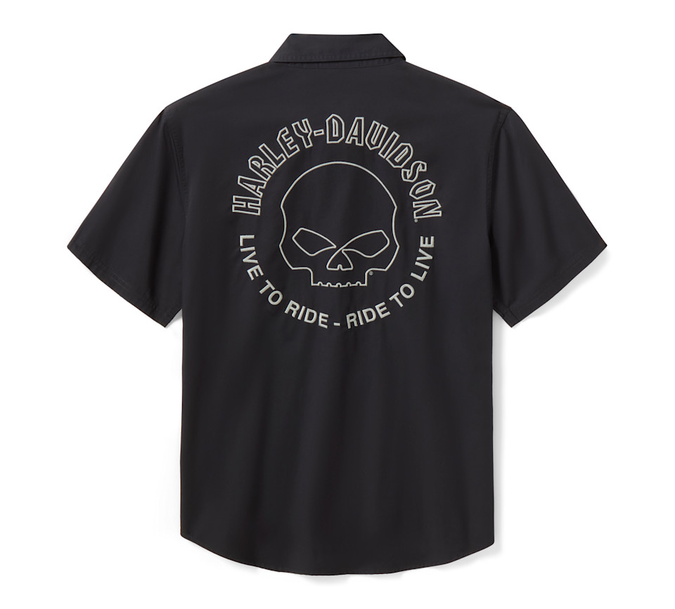 HARLEY DAVIDSON SHIRT-WOVEN,BLACK