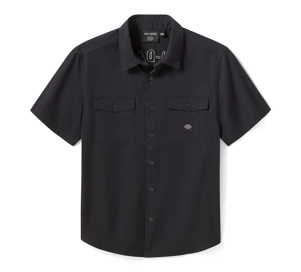 HARLEY DAVIDSON SHIRT-WOVEN,BLACK
