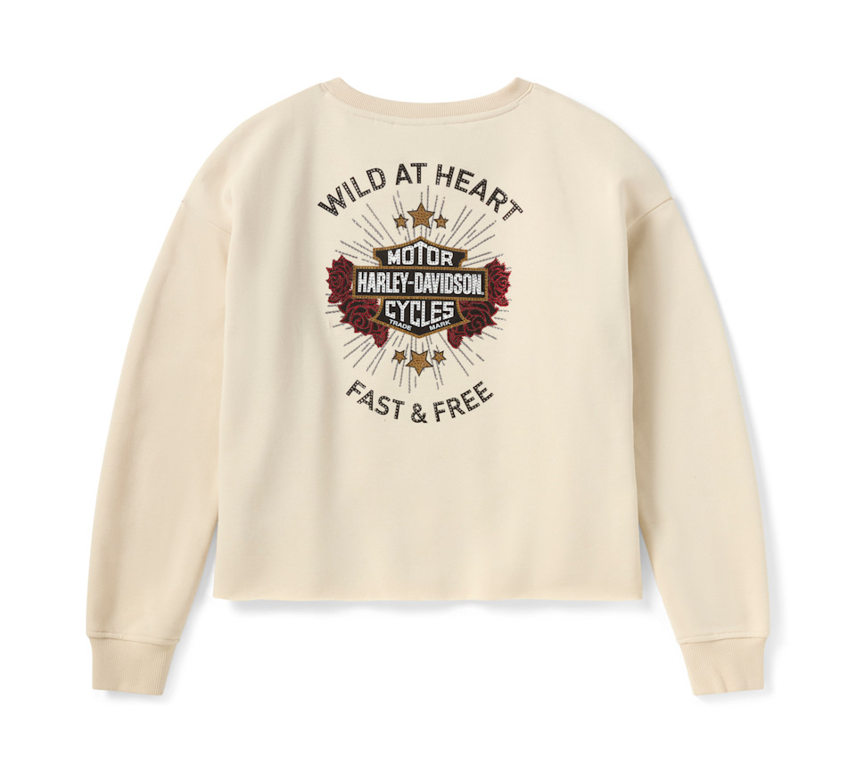 HARLEY DAVIDSON SWEATSHIRT-KNIT,OFF WHITE