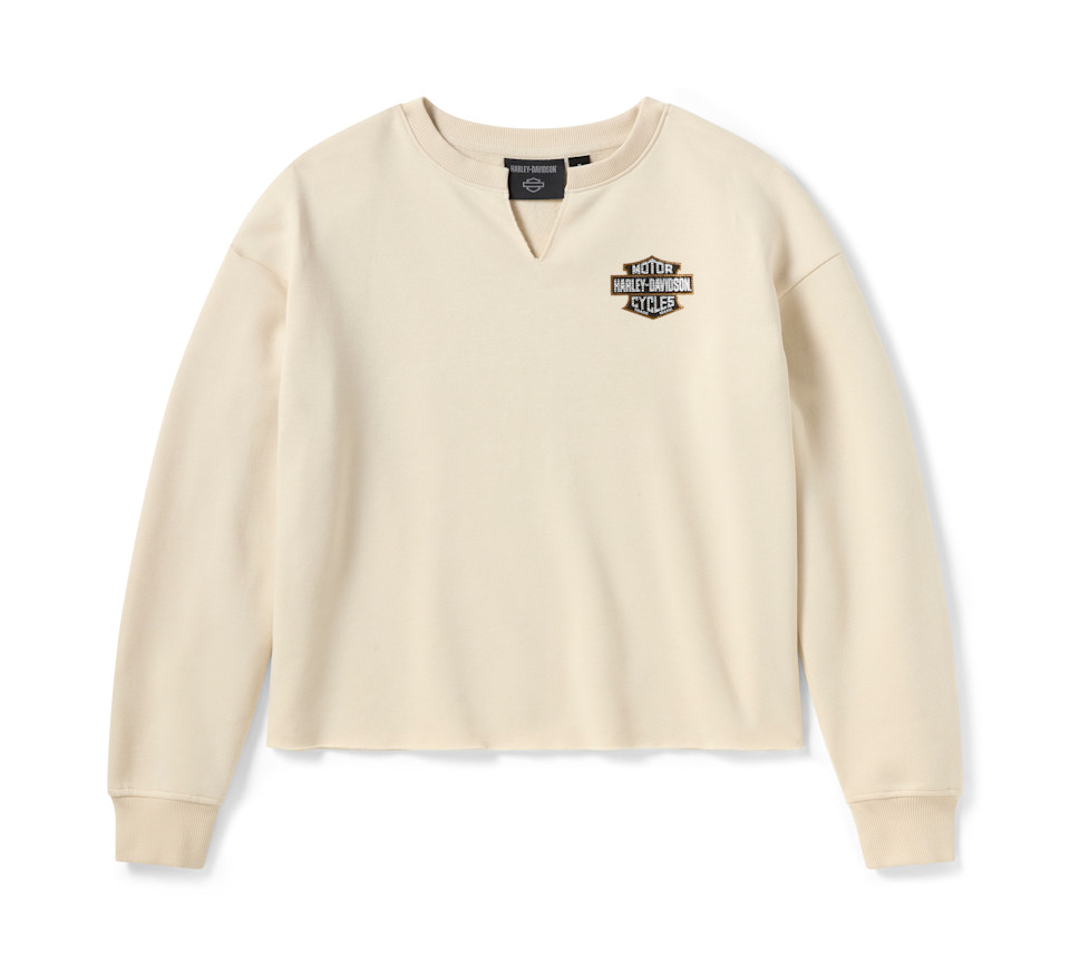 HARLEY DAVIDSON SWEATSHIRT-KNIT,OFF WHITE