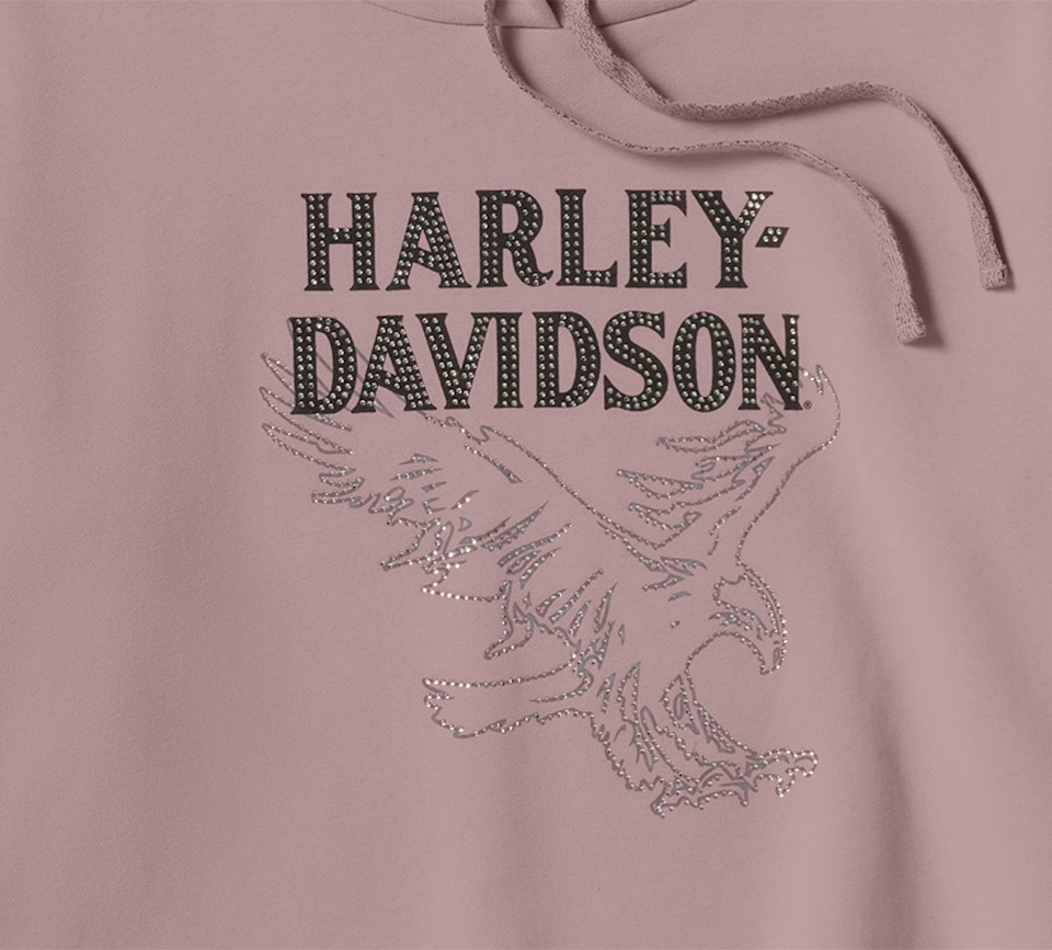 HARLEY DAVIDSON HOODIE-KNIT,LIGHT PINK