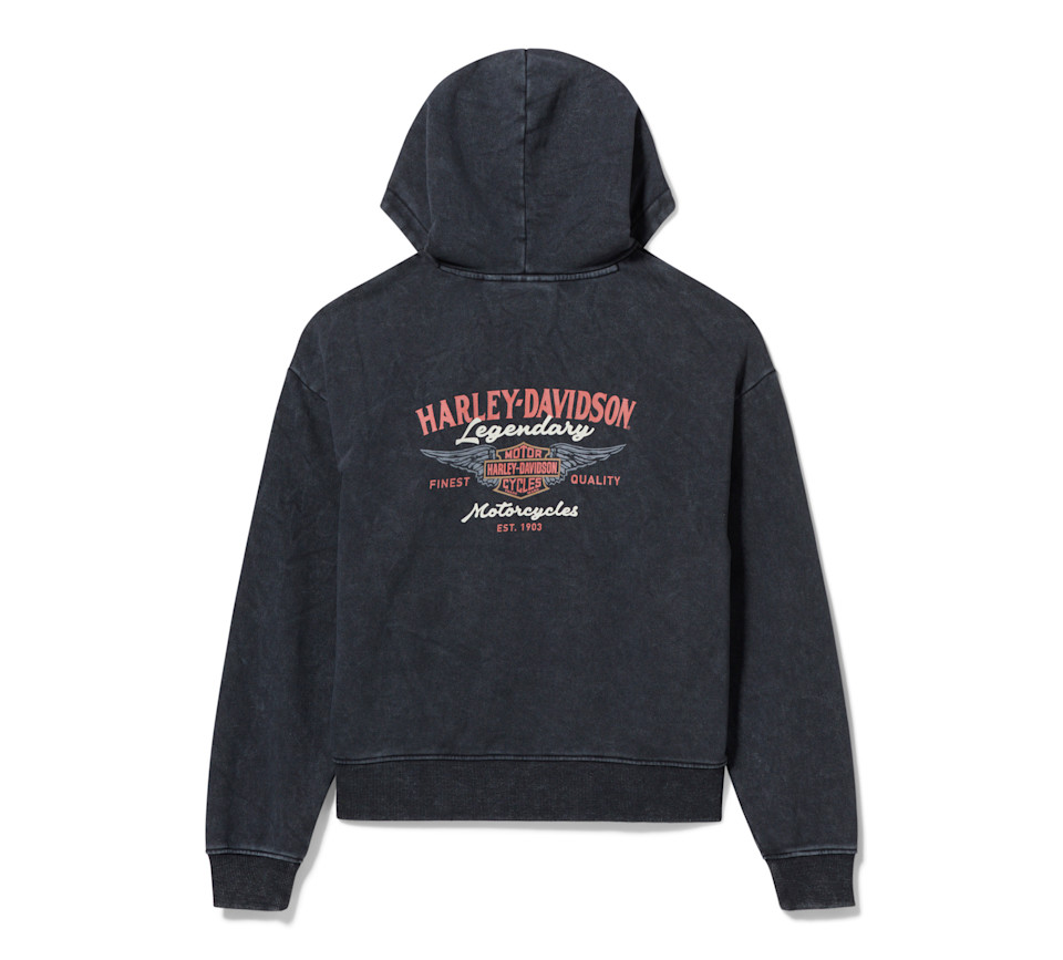 HARLEY DAVIDSON HOODIE-KNIT,BLACK