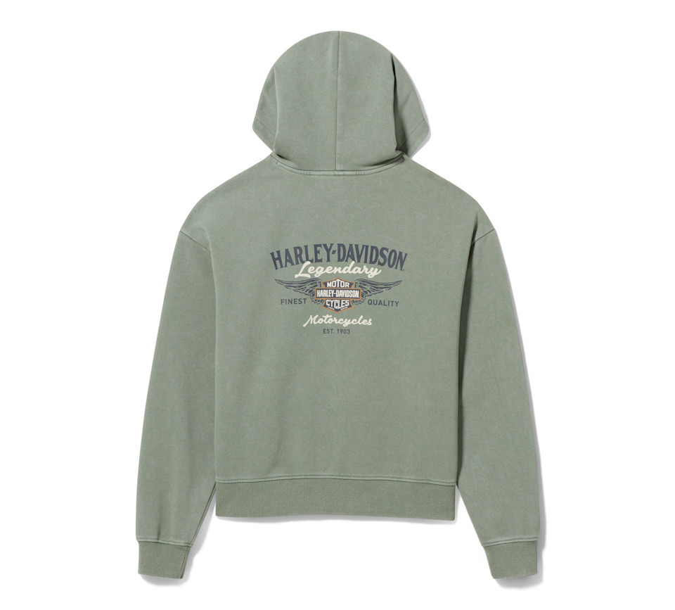 HARLEY DAVIDSON HOODIE-KNIT,LIGHT GREEN