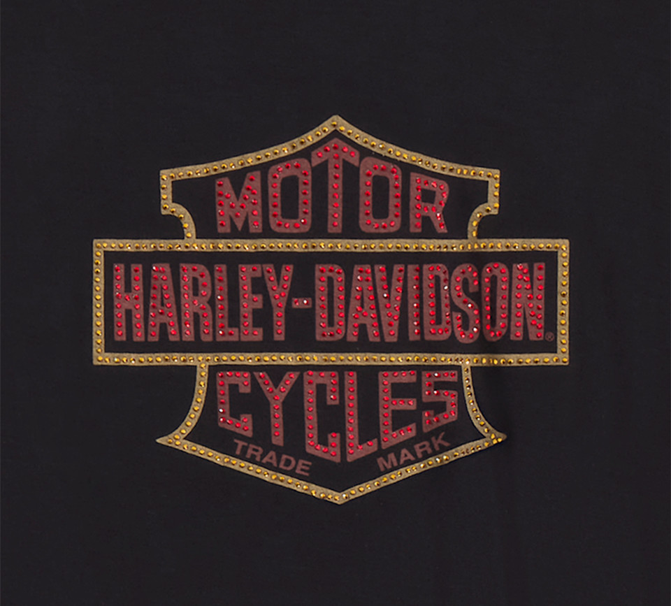 HARLEY DAVIDSON TEE-KNIT,BLACK