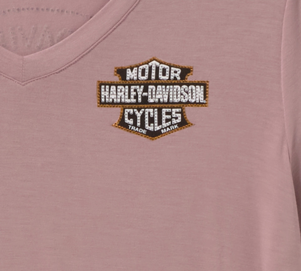 HARLEY DAVIDSON TEE-KNIT,LIGHT PINK