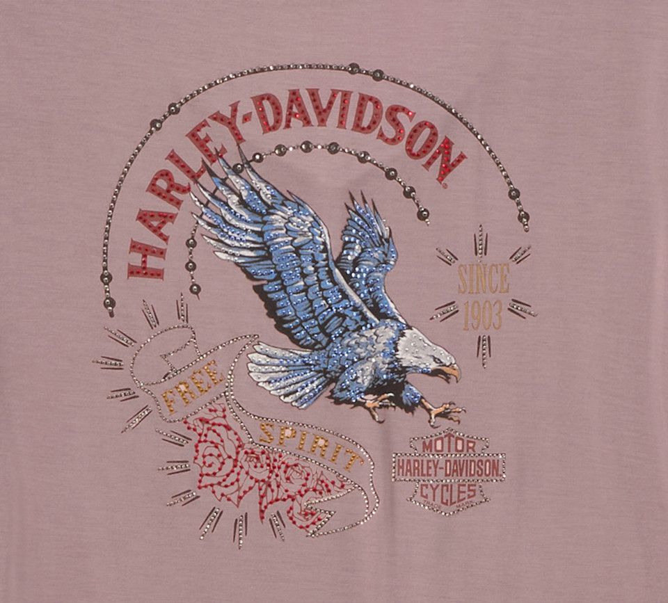 HARLEY DAVIDSON TEE-KNIT,LIGHT PINK