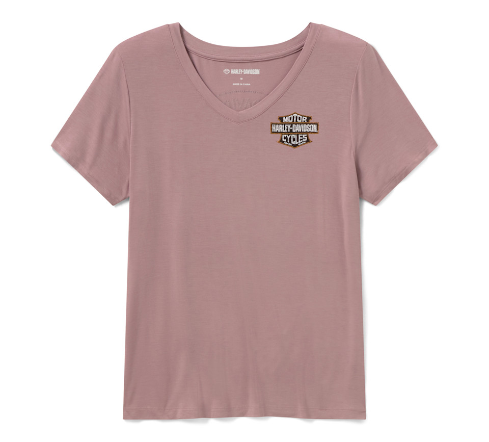 HARLEY DAVIDSON TEE-KNIT,LIGHT PINK