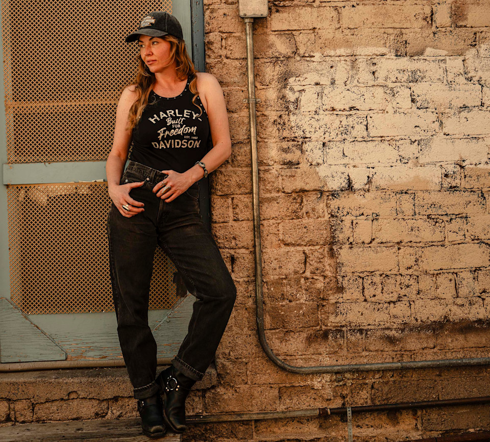 HARLEY DAVIDSON TANK-KNIT,BLACK