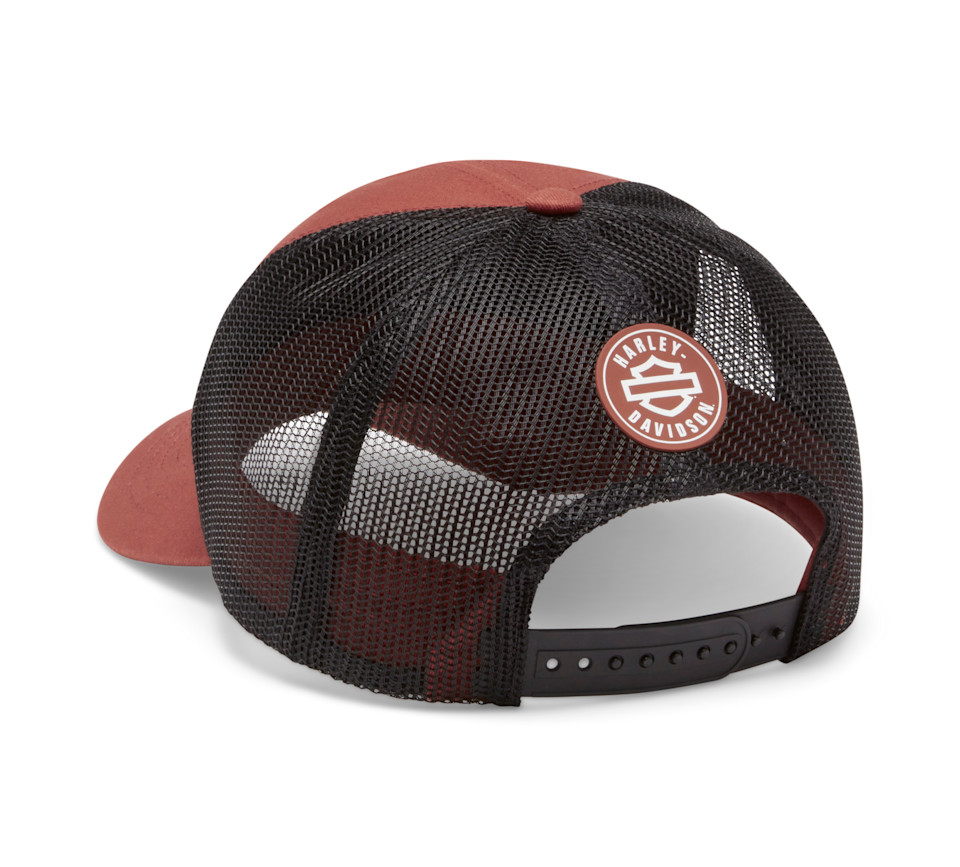 HARLEY DAVIDSON HAT-TRUCKER,WOVEN,DARK RED