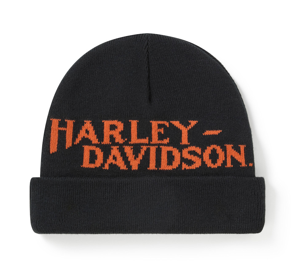HARLEY DAVIDSON BEANIE-KNIT,BLACK