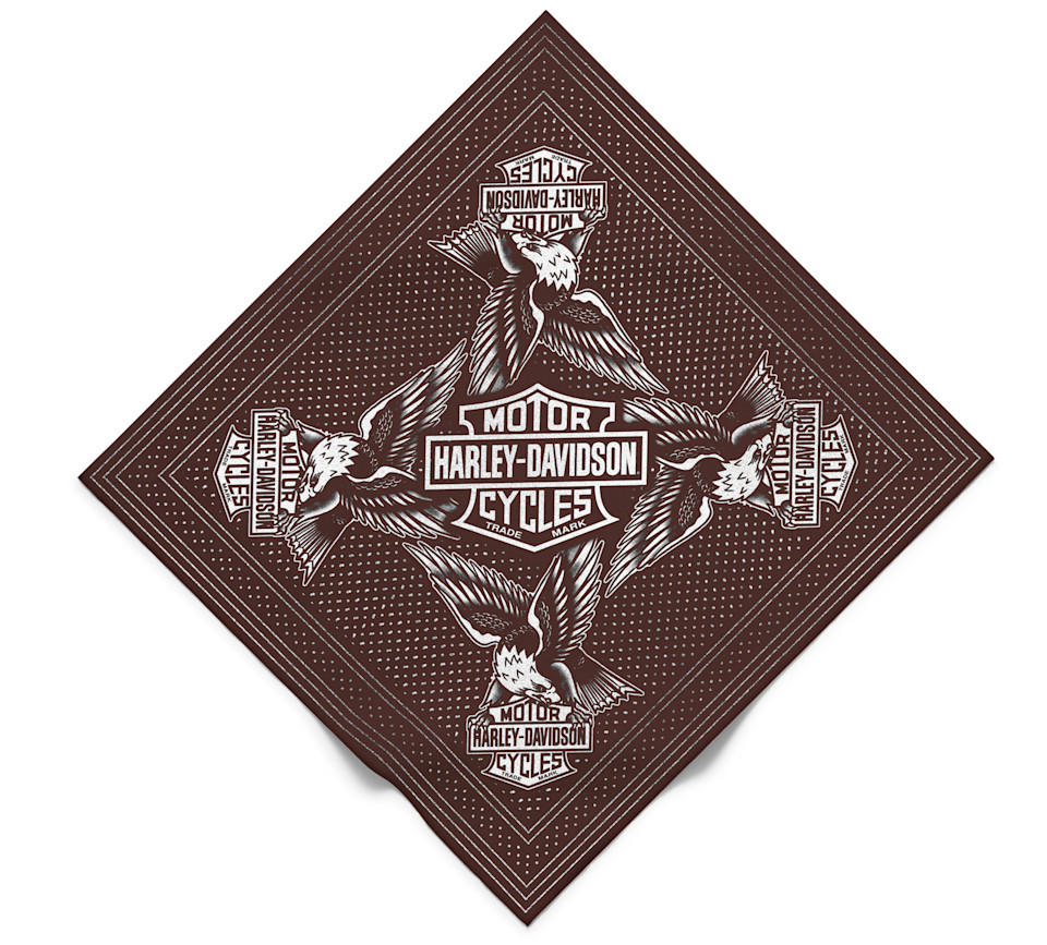 HARLEY DAVIDSON BANDANA-WOVEN,BROWN